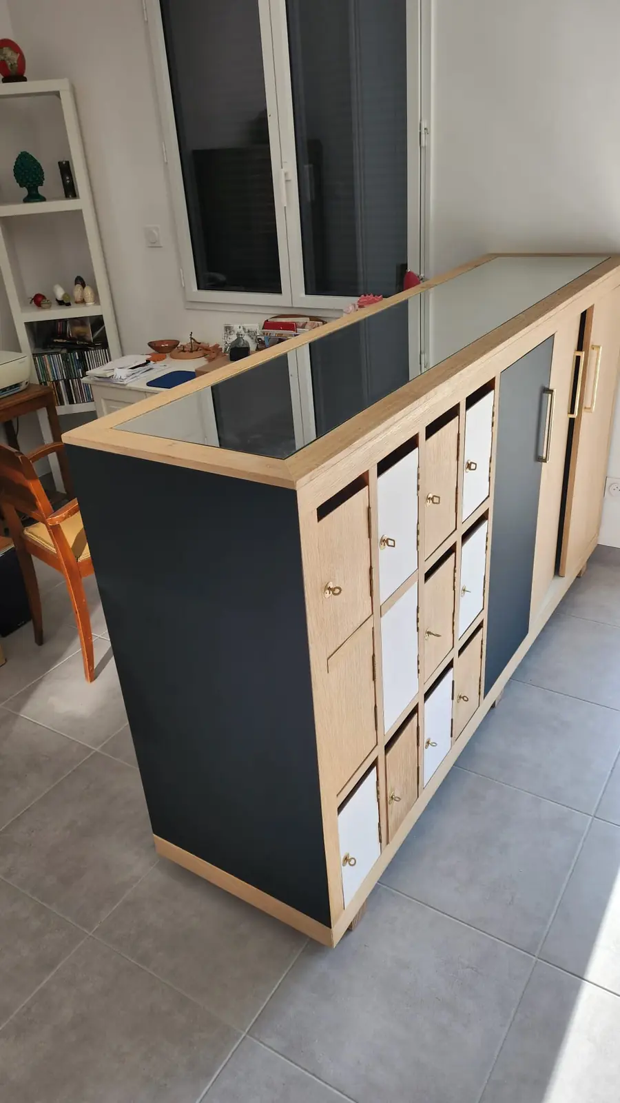 Îlot ou meuble de rangement sur mesure