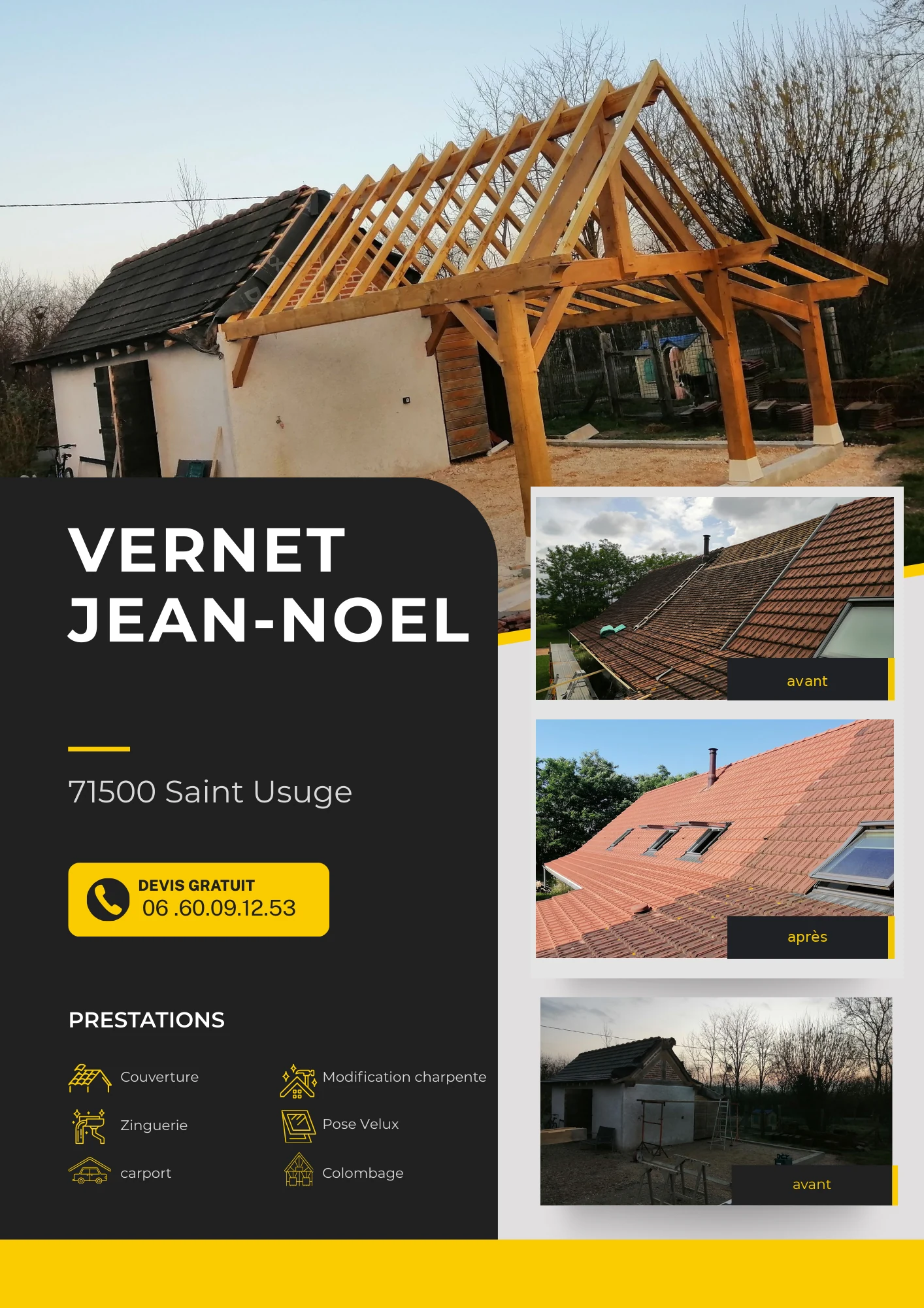 Flyer Vernet Jean-Noël avec photos réelles avant et après